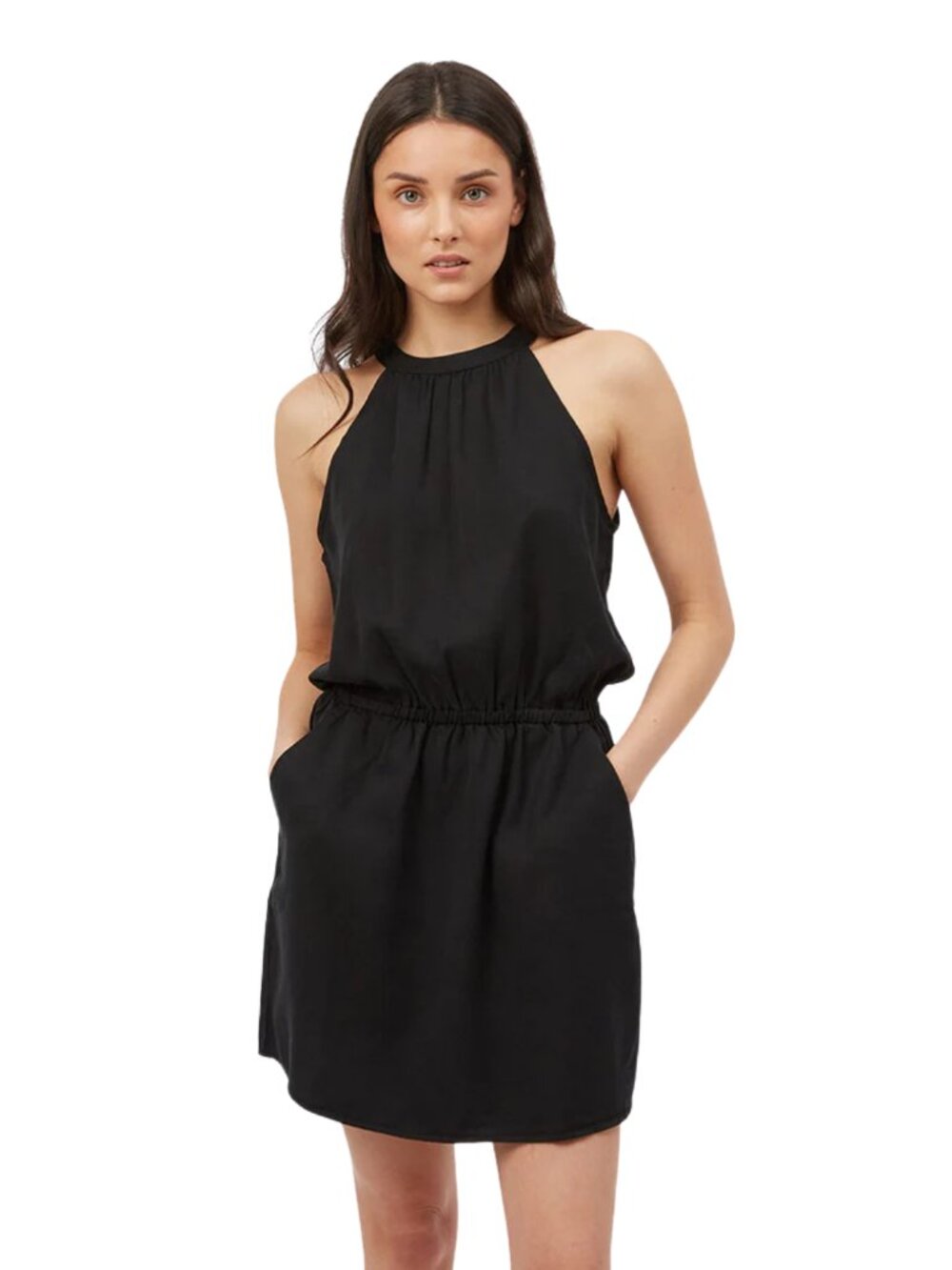 NWT tentree Cypress Black Dress Mini L Resort Coastal Capsule Eco Friendly
